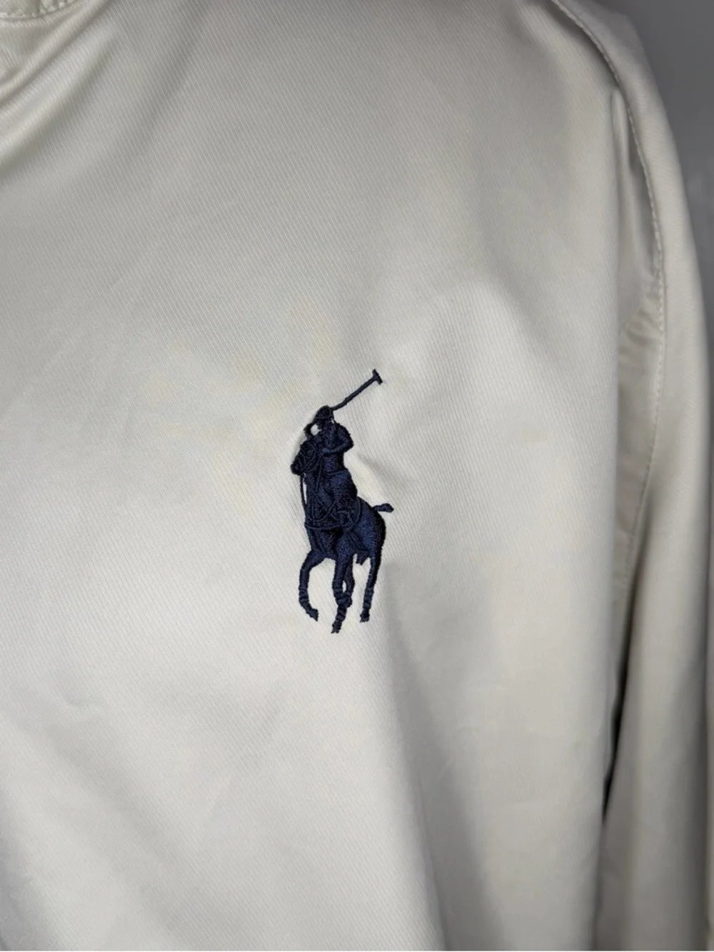 Vtg Polo Golf Ralph Lauren Full Zip Khaki Beige Navy Jacket Mens XL